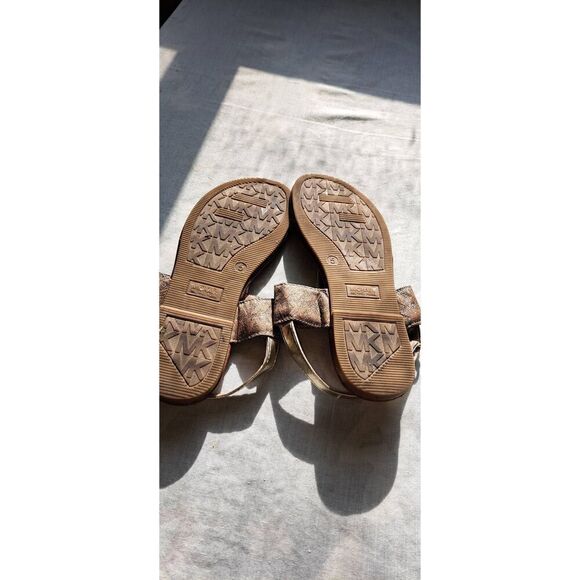 Michael Kors Size 5 Sandals Tan & Gold Bentley 2 - Picture 5 of 6